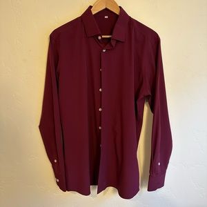 State & Liberty Athletic Stretch Dress Shirt - Maroon